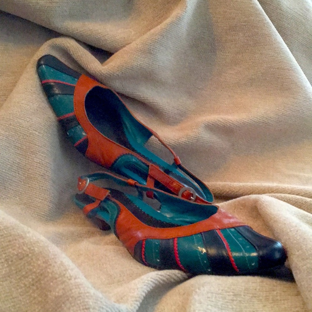 Multi-coloured Ben Sherman sling backs